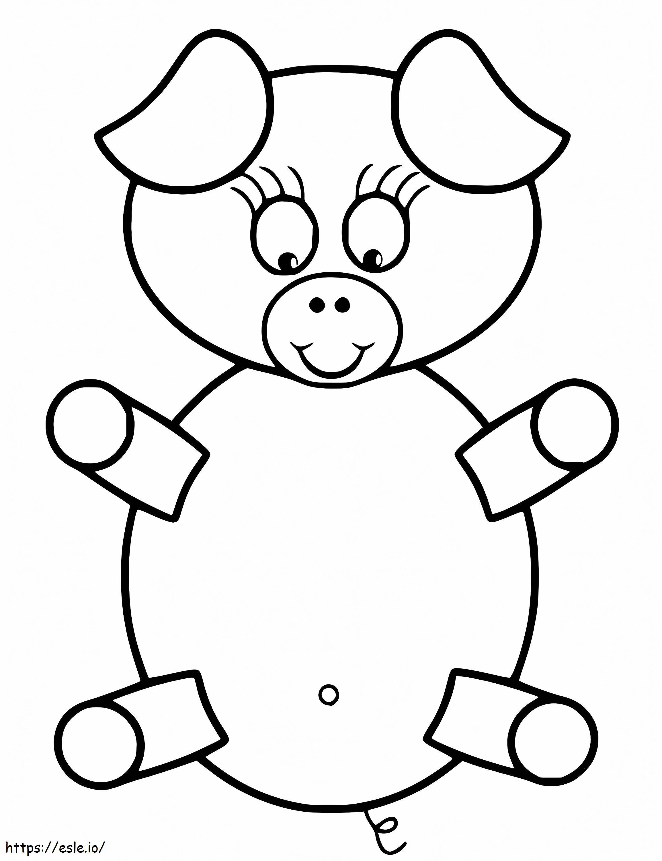 Ilmainen Baby Pig värityskuva