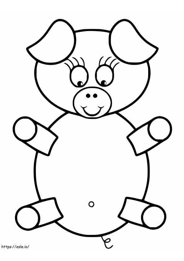 Ilmainen Baby Pig värityskuva