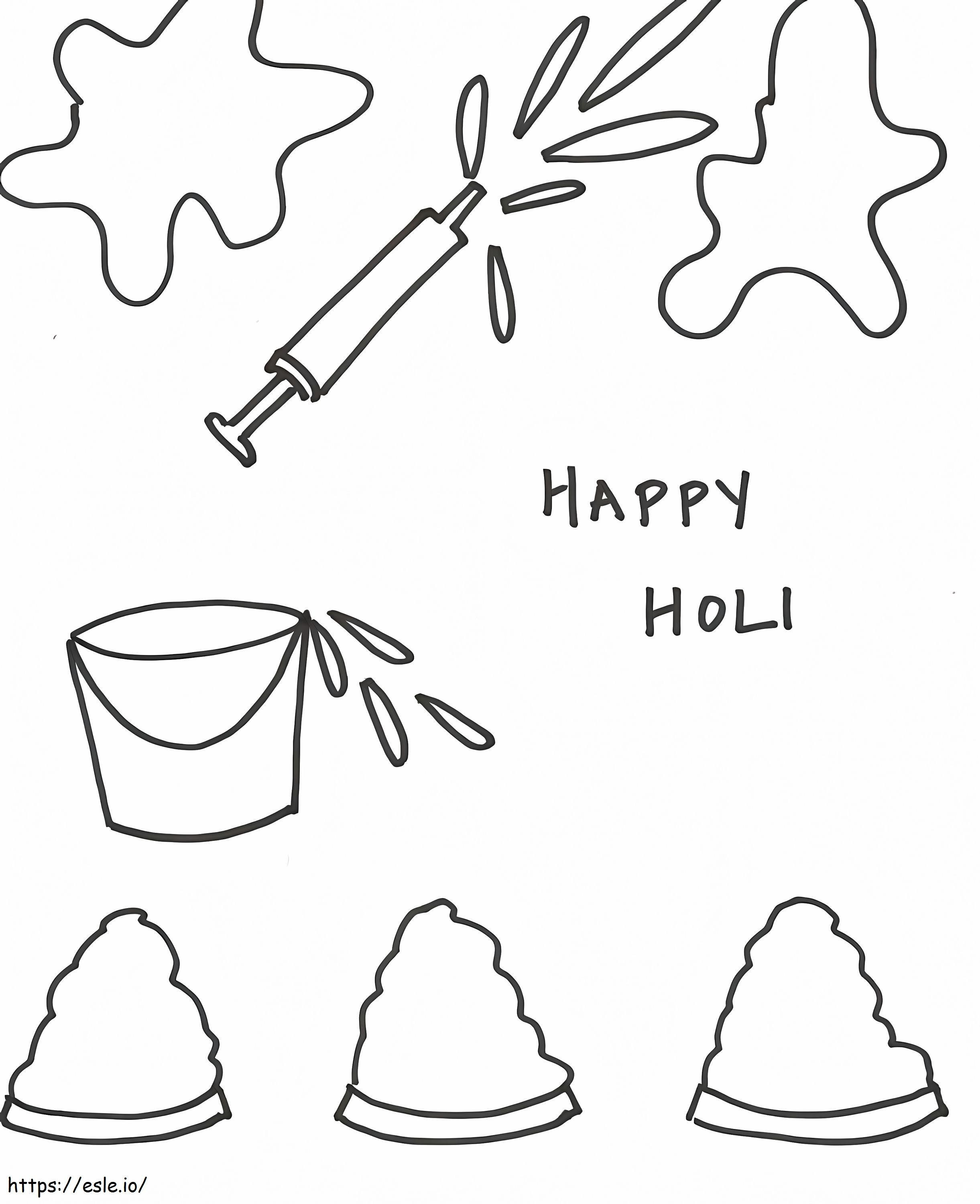 Holi 7 coloring page