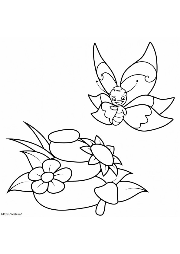 Cartoon Butterfly 4 coloring page