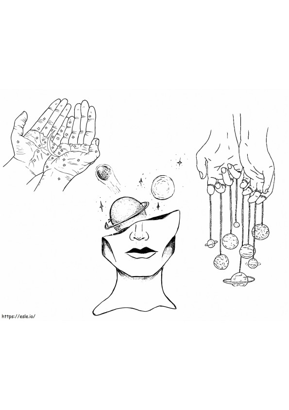Cosmos Aesthetics coloring page