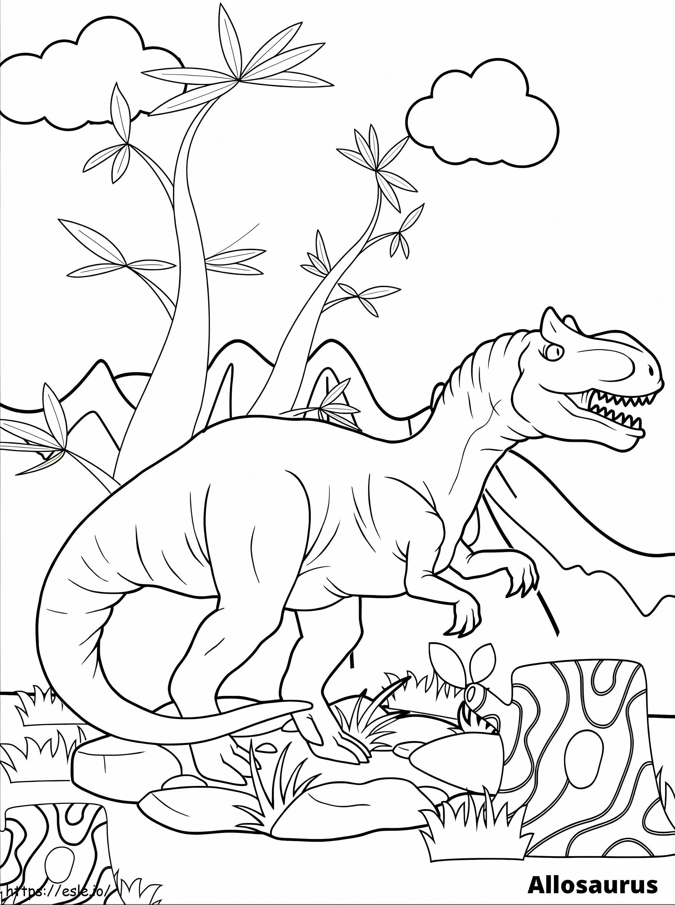 アロサウルス 6 ぬりえ - 塗り絵