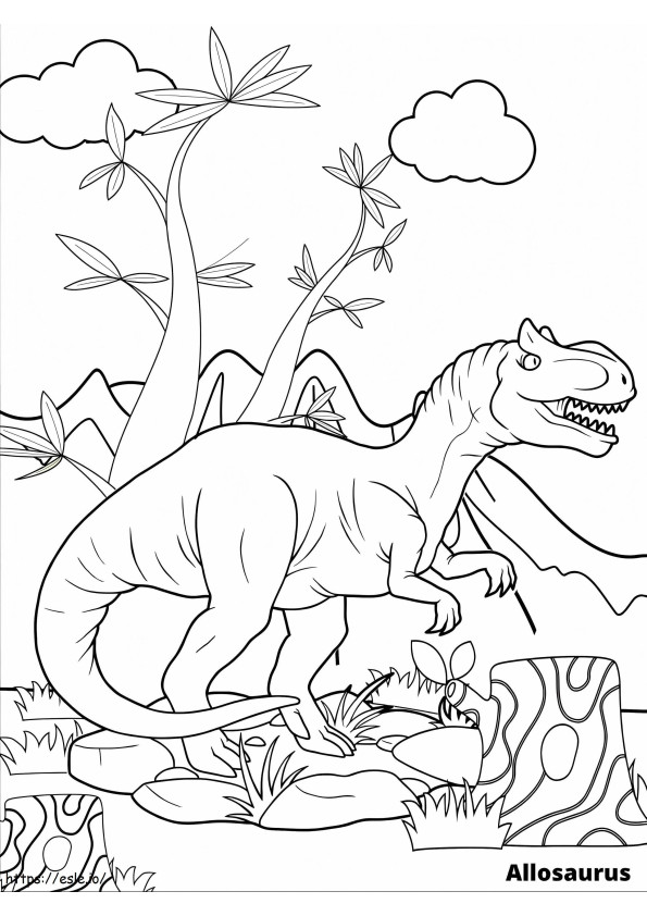アロサウルス 6 ぬりえ - 塗り絵