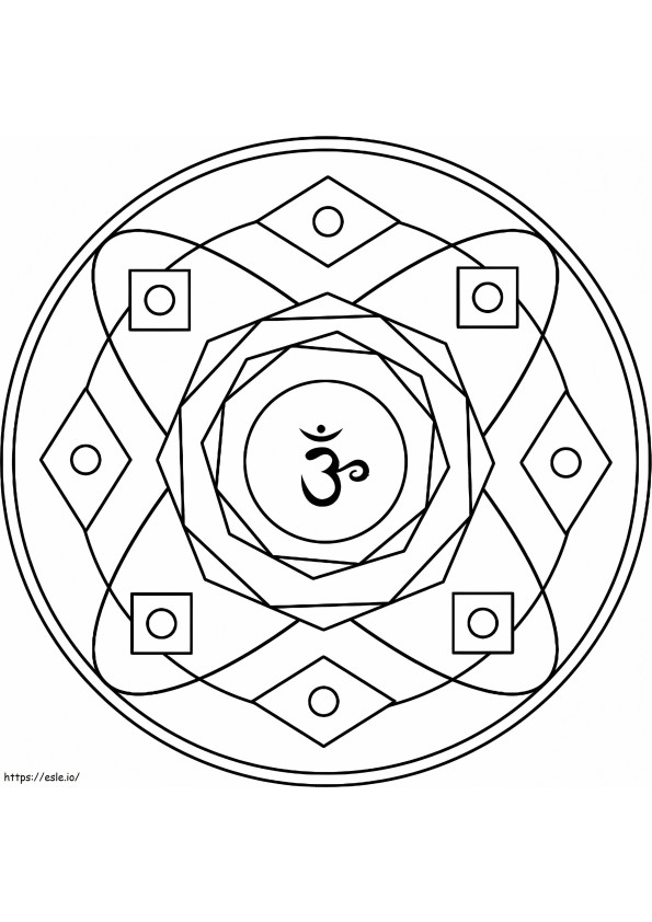 Mandala simbol Sahasrara de colorat