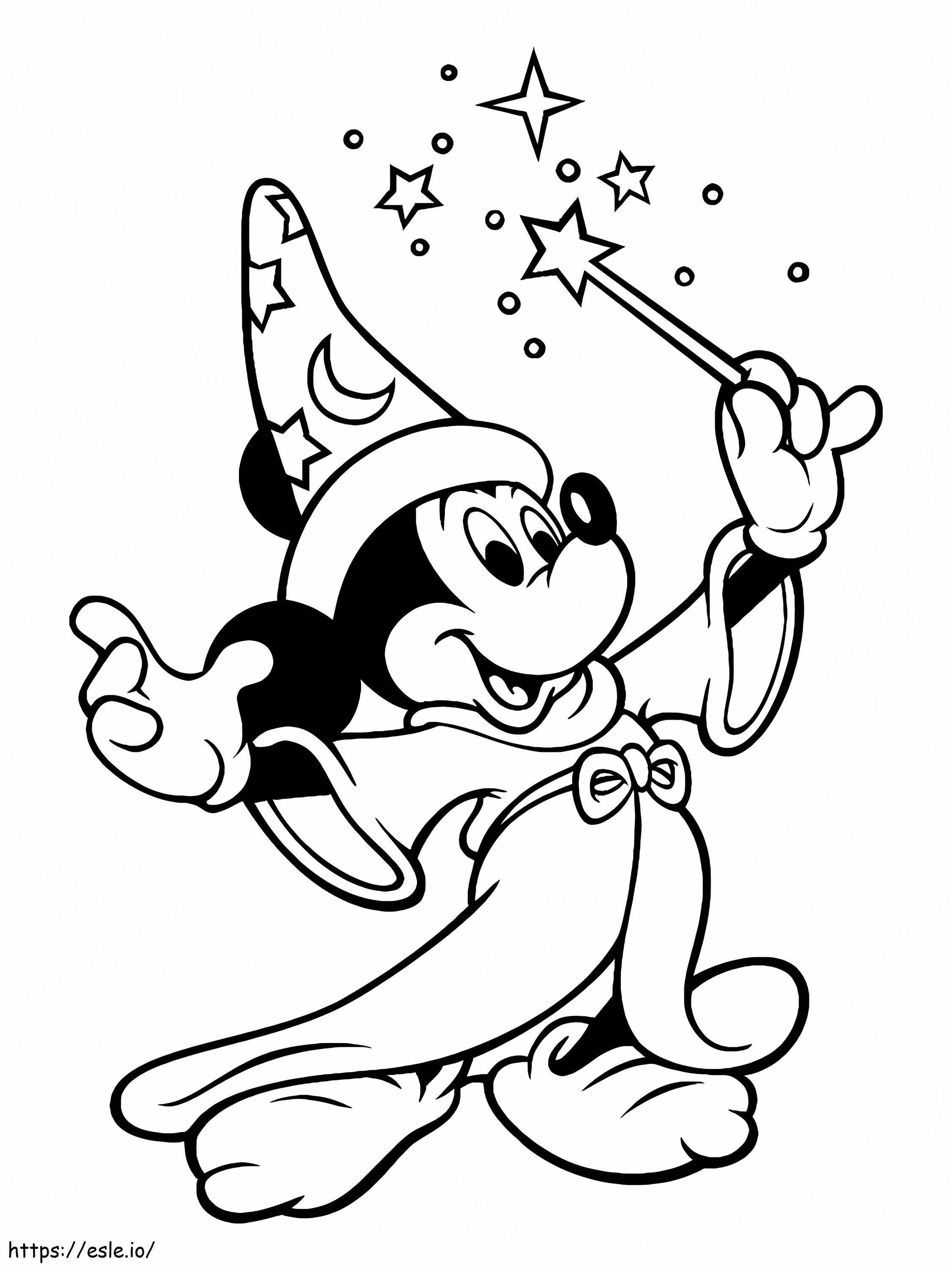 Mickey Mouse din Fantasia de colorat