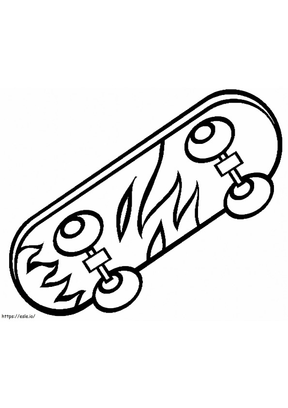Flame Skateboard coloring page