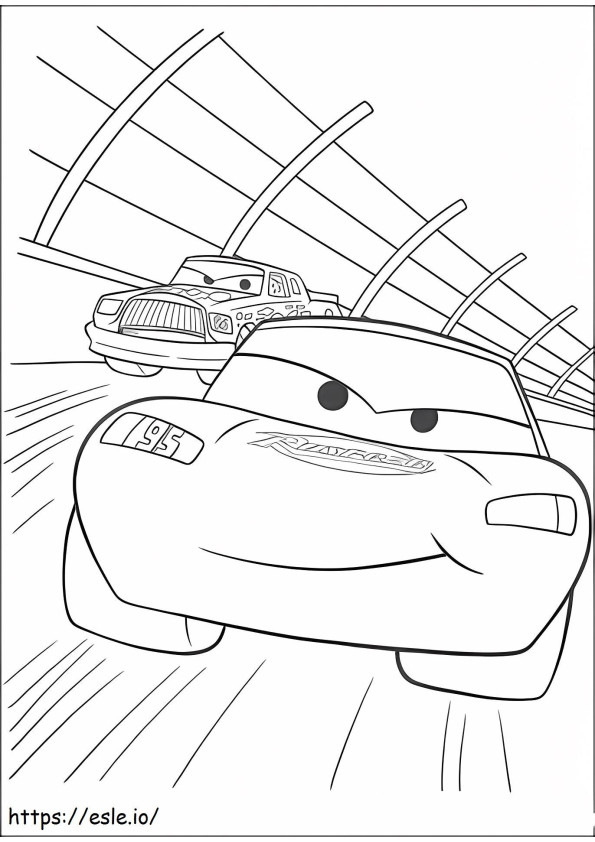 Mcqueen Racing A4 coloring page