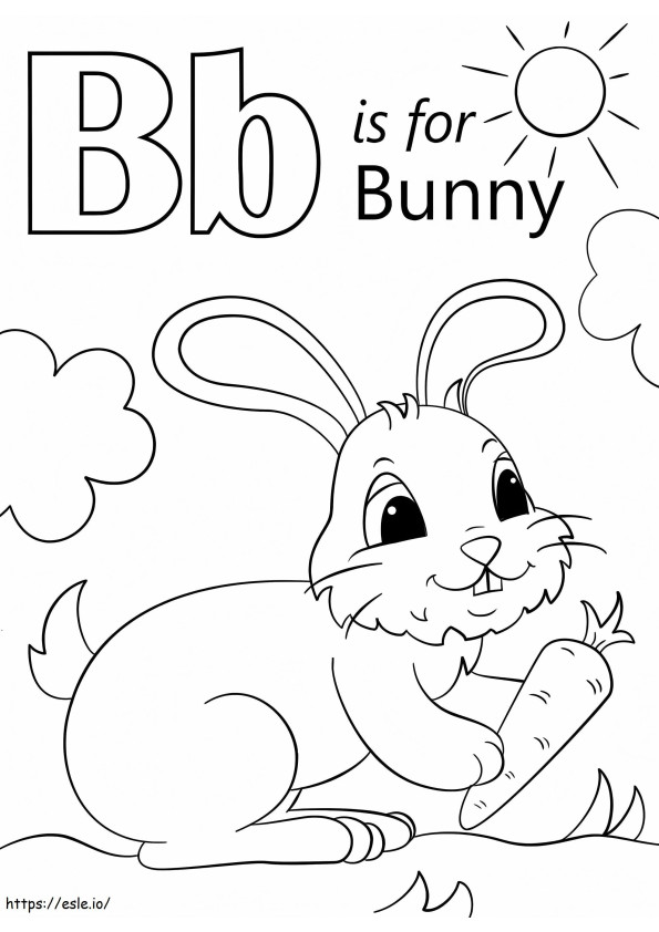 Bunny Letter B coloring page