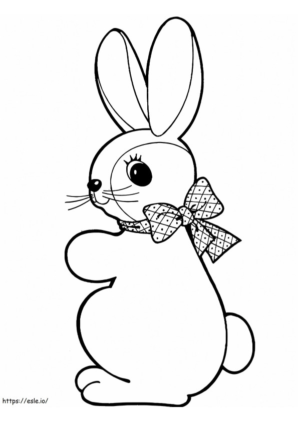 Bunny With Ribbon coloring page