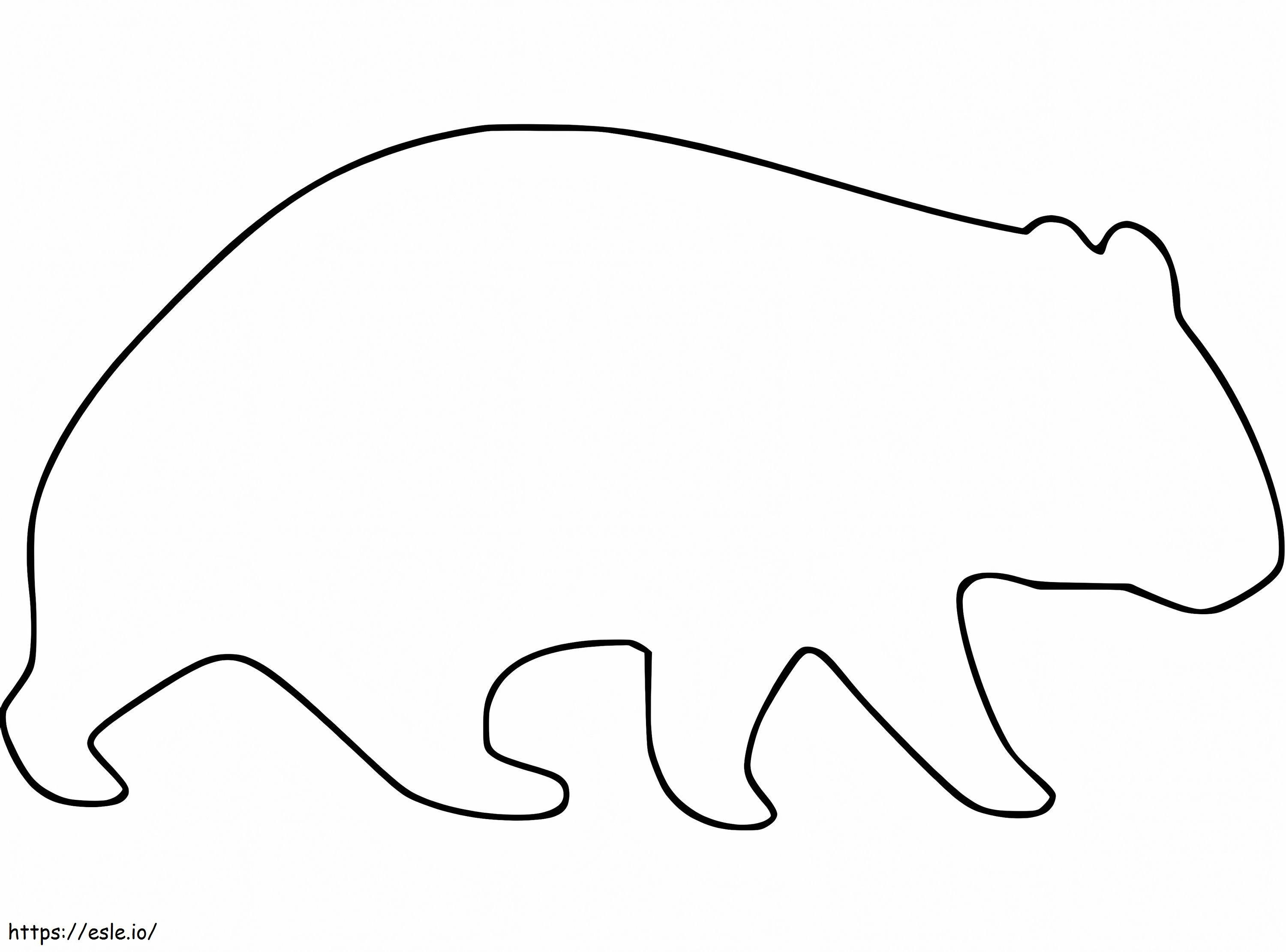 Wombatin ääriviivat värityskuva