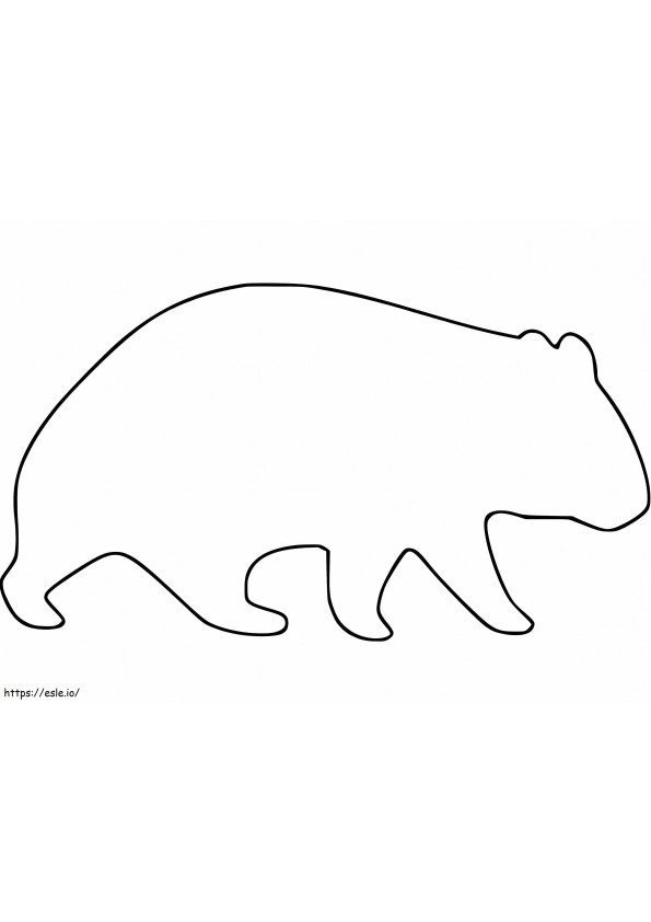 Coloriage Contour de wombat à imprimer dessin