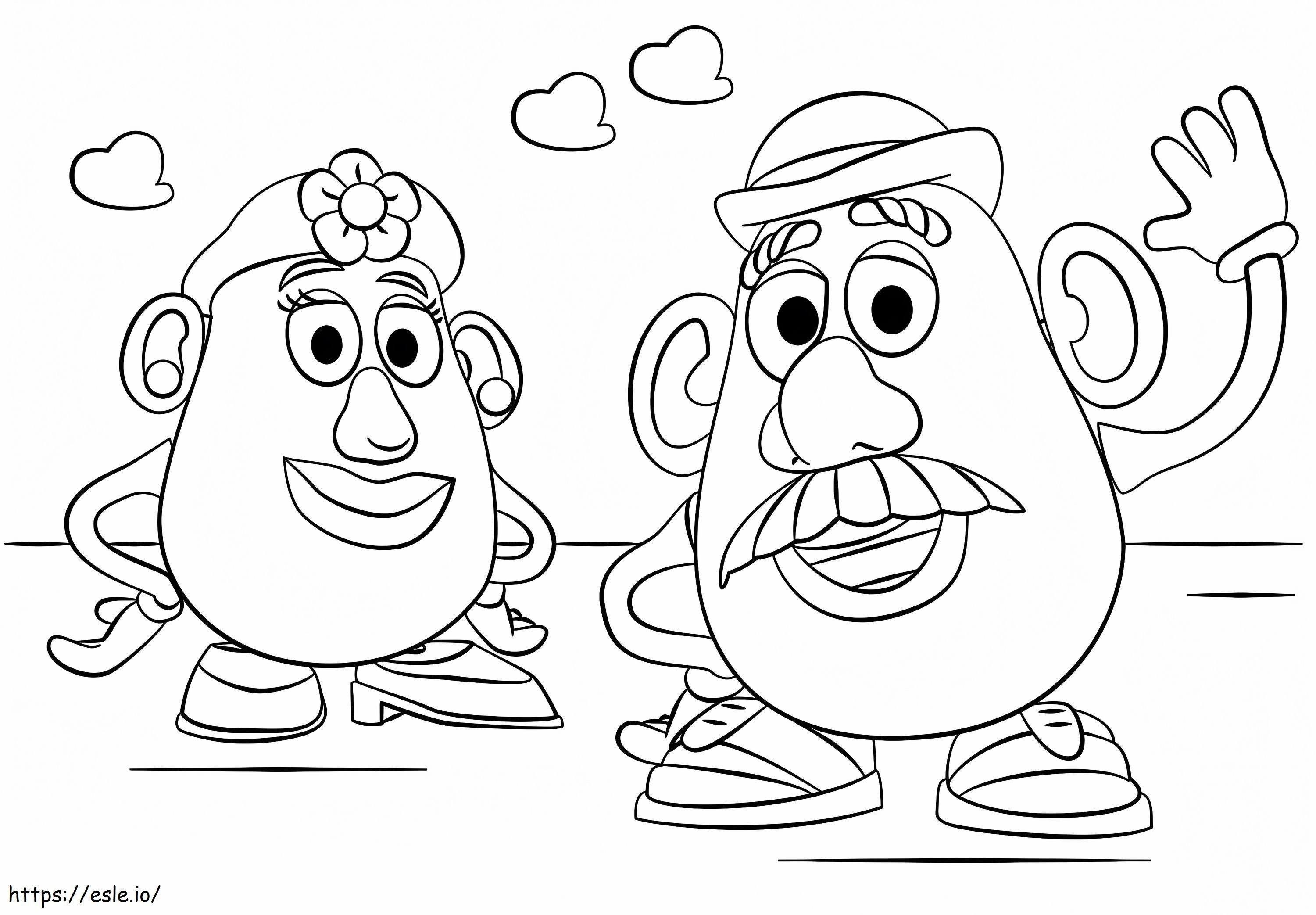Meneer en mevrouw Potato Head kleurplaat kleurplaat