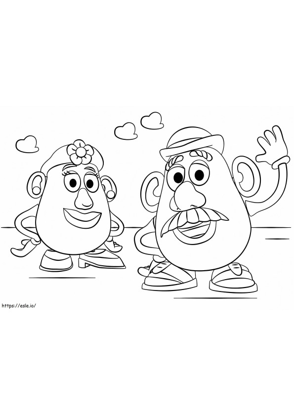 Coloriage M. et Mme Potato Head à imprimer dessin