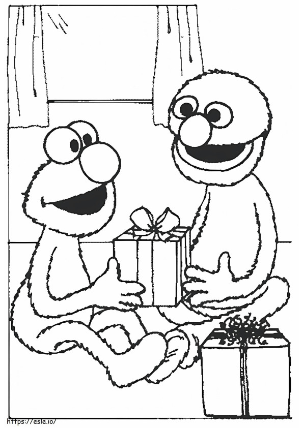 Elmo And Grover coloring page