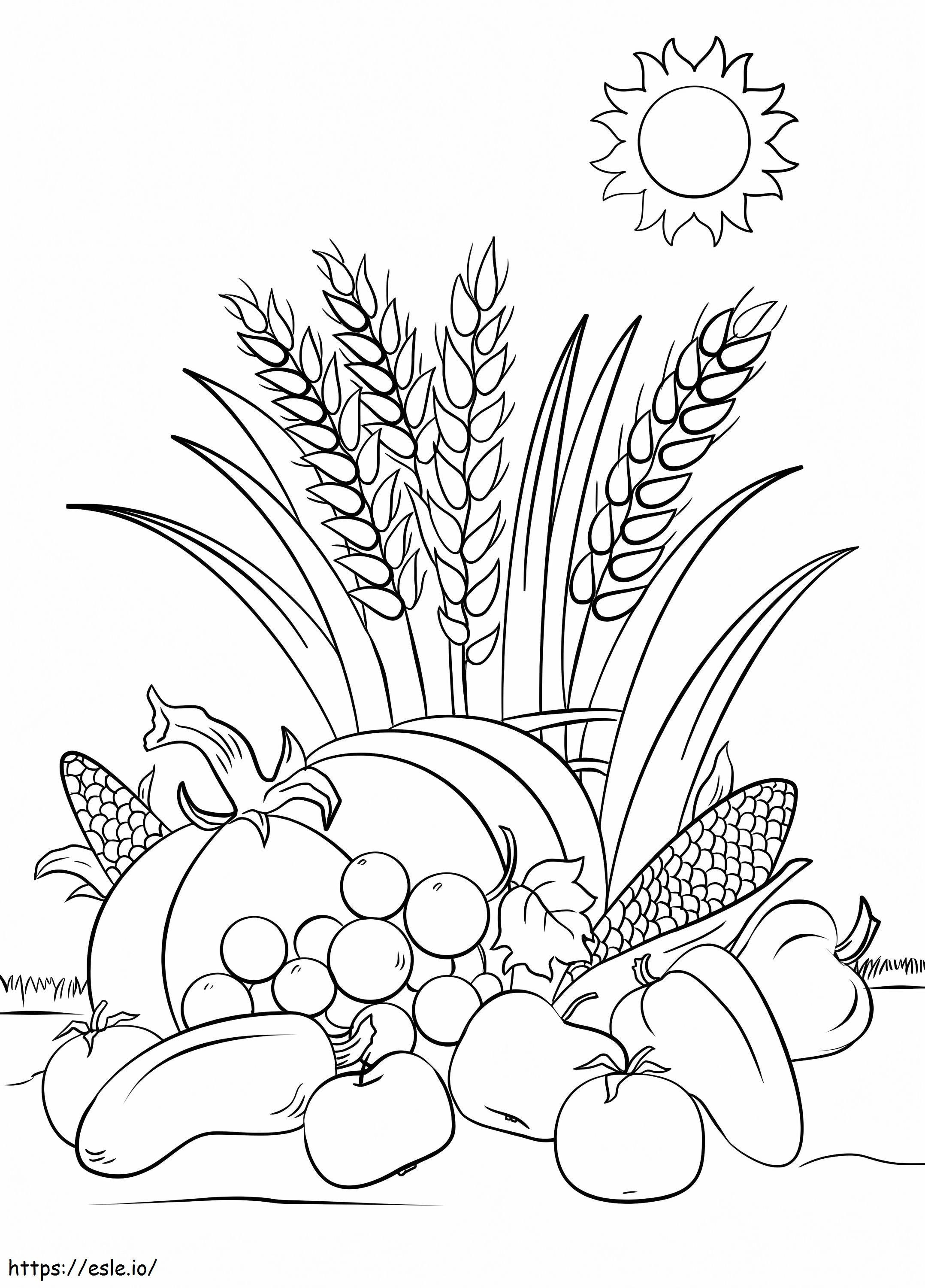 Coloriage Récolte d'automne 2 à imprimer dessin