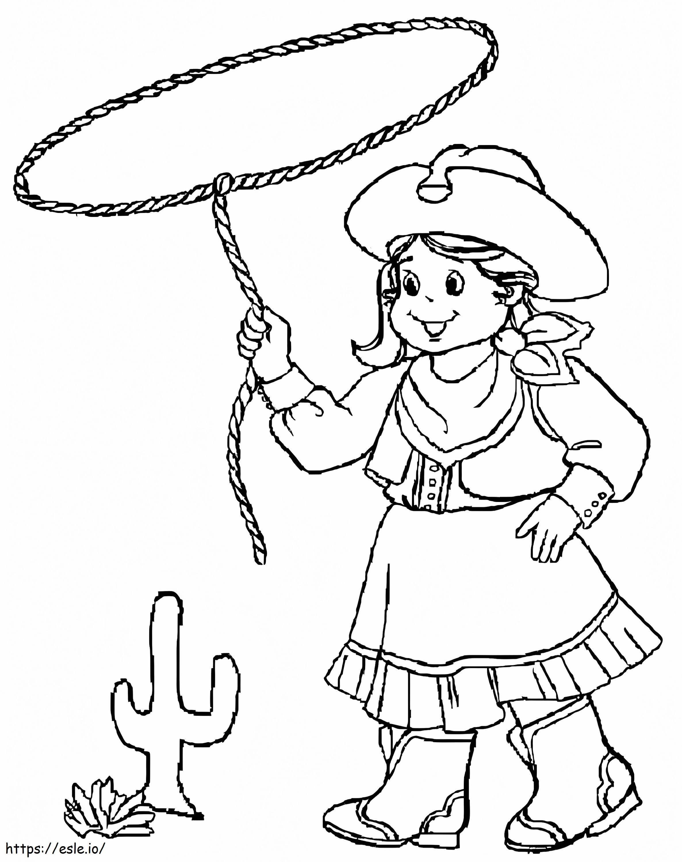 Cowgirl To Print coloring page