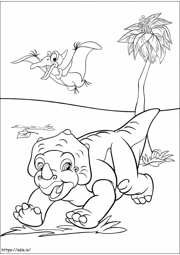 Cera And Petrie Land Before Time coloring page