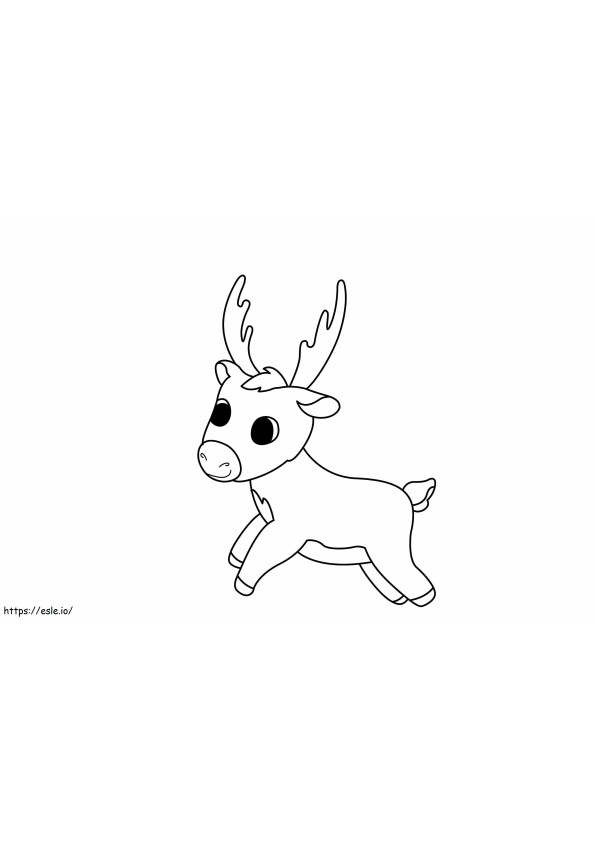 Coloriage Bébé renne qui court à imprimer dessin