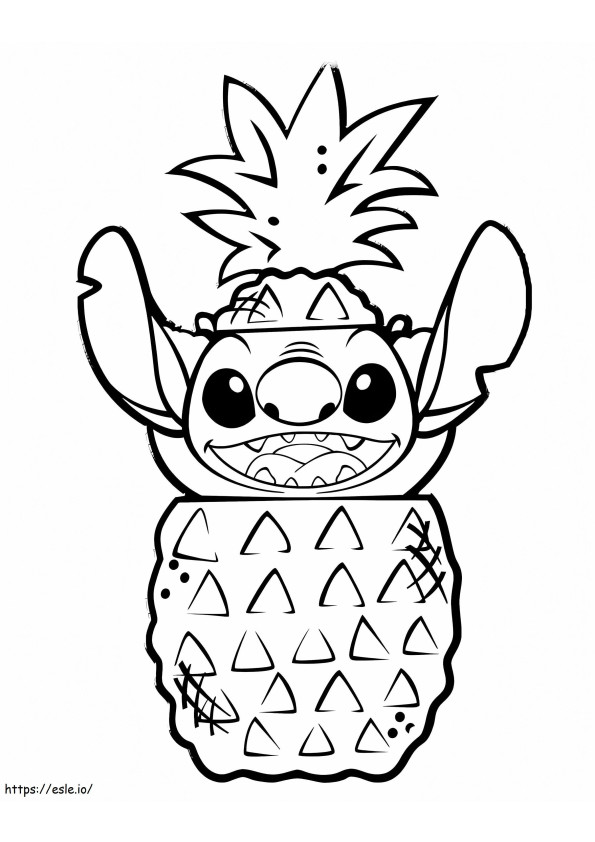 Stitch In The Pineapple coloring page