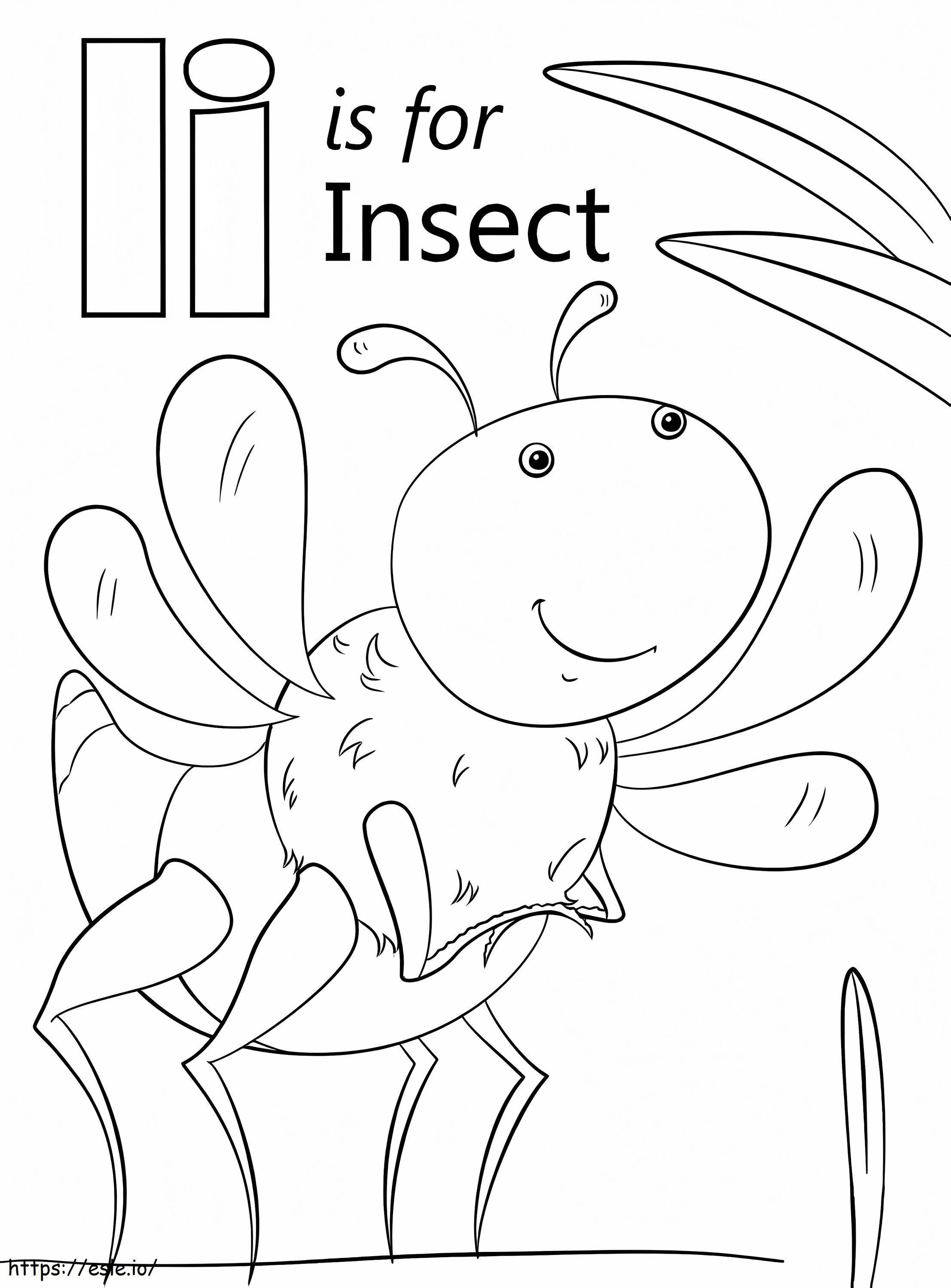 Insecto Letra I para colorear