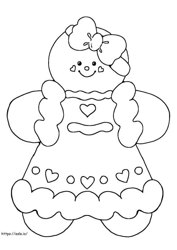 Gorgeous Gingerbread Girl coloring page