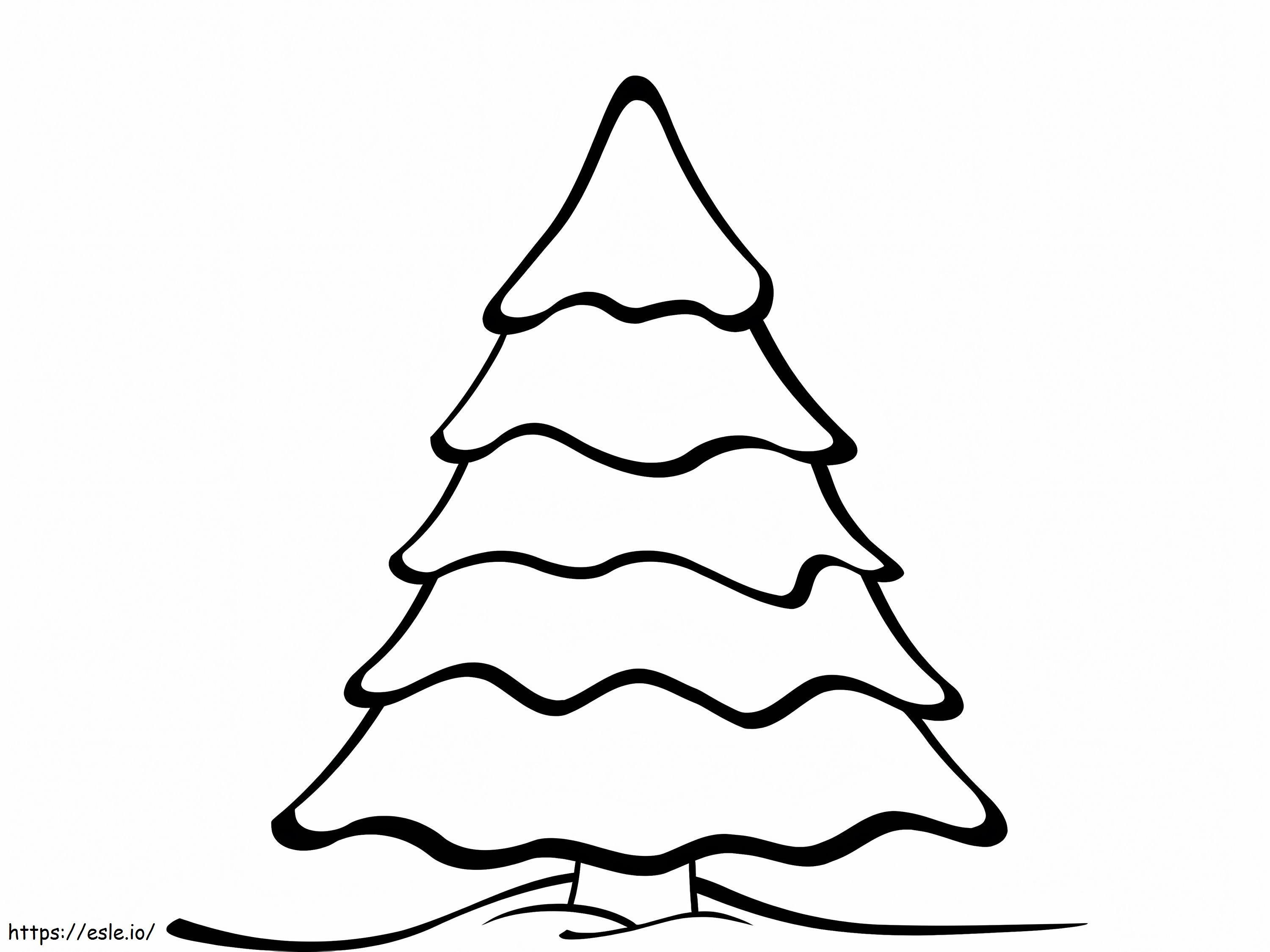 クリスマスツリーの描画 ぬりえ - 塗り絵