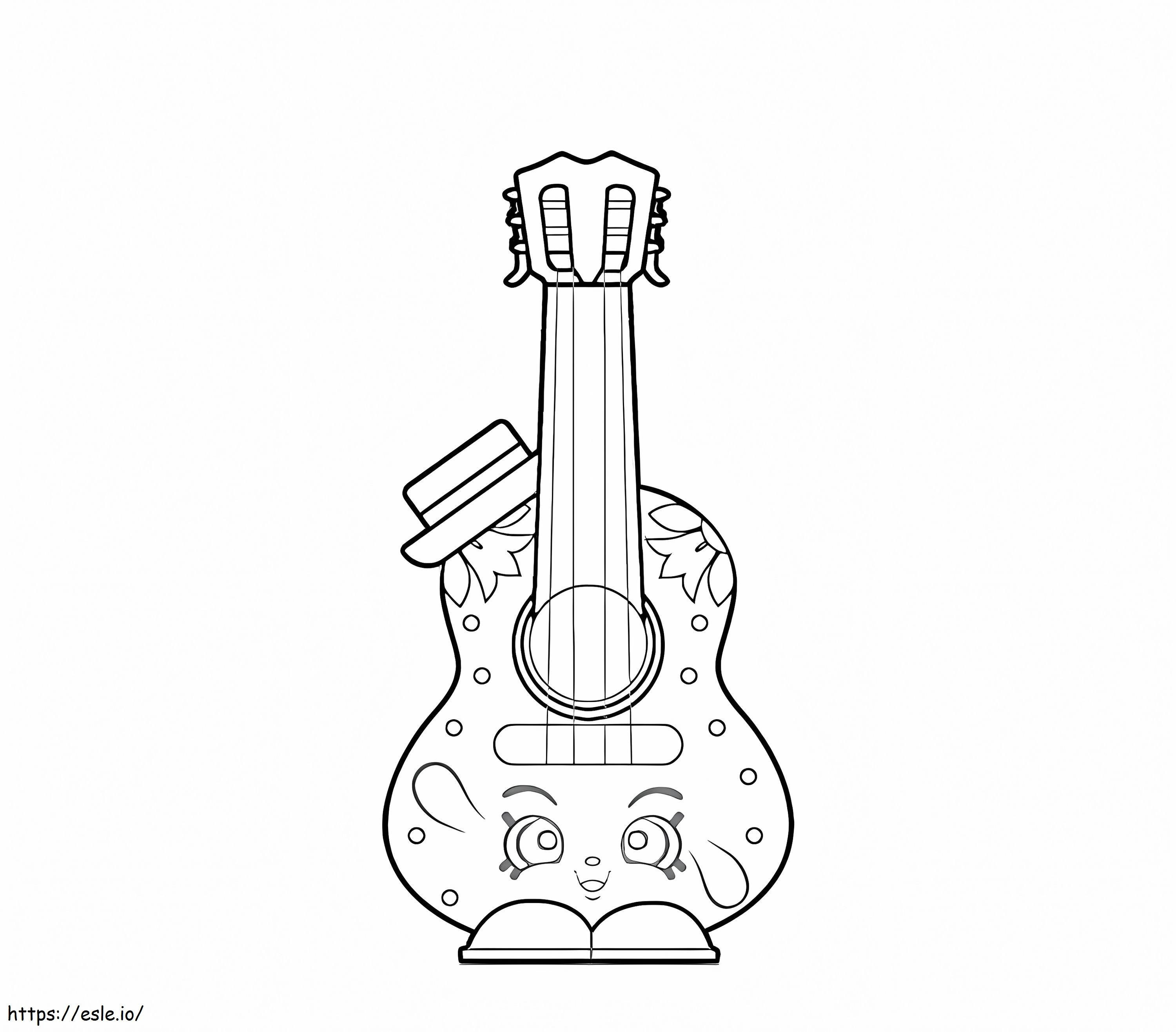 Gilberto Guitar Shopkin coloring page