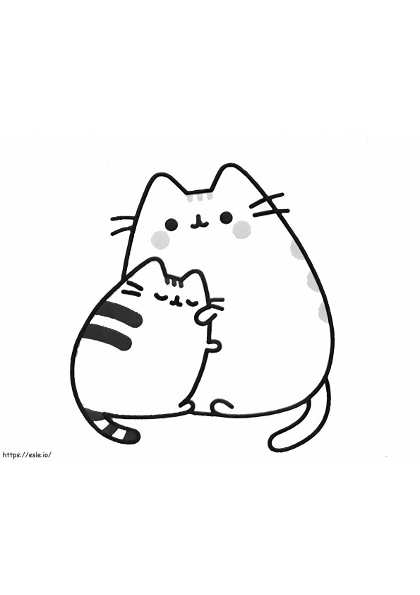Pusheen I Love My Mum coloring page