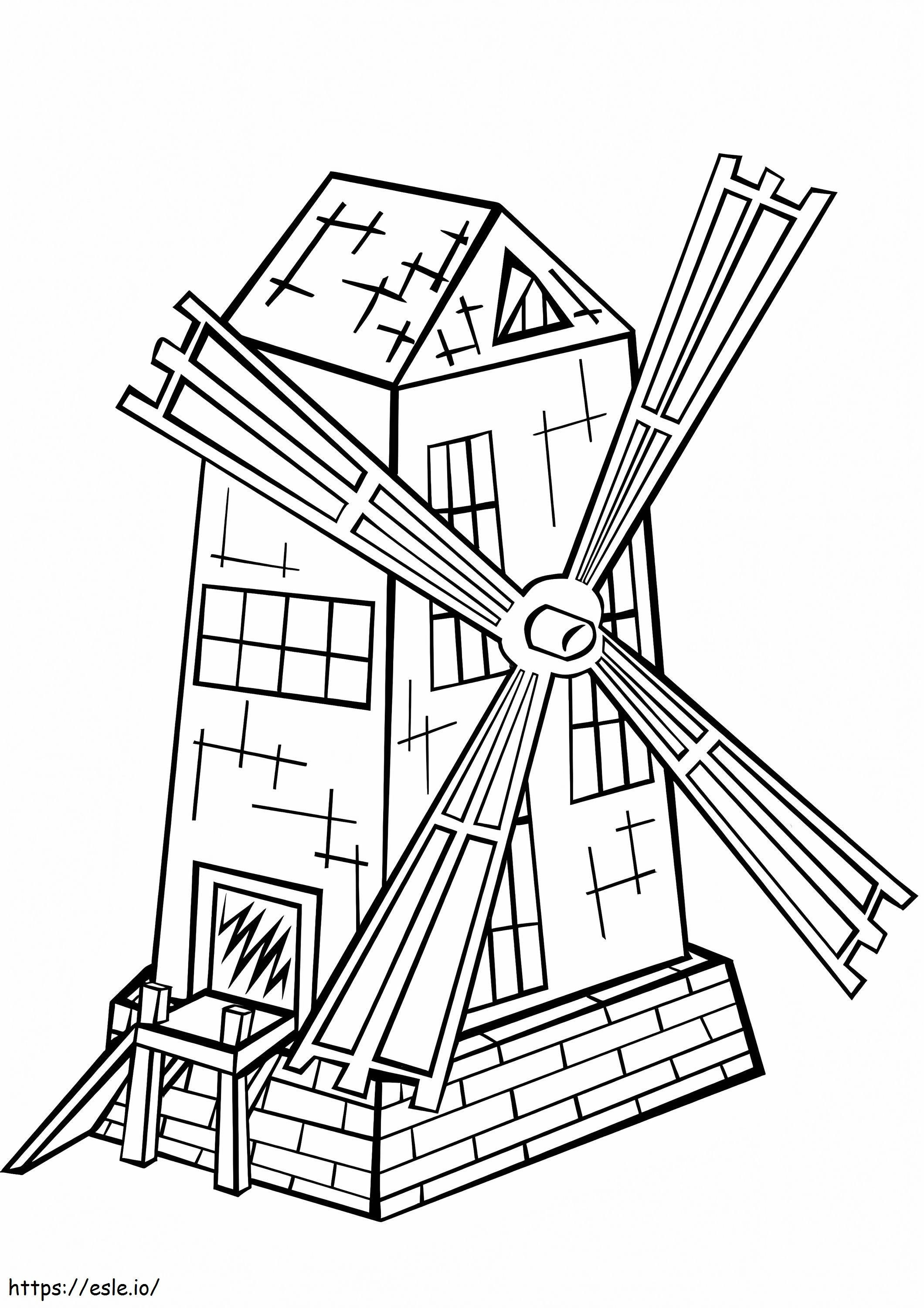 Coloriage Moulin à vent 3 à imprimer dessin