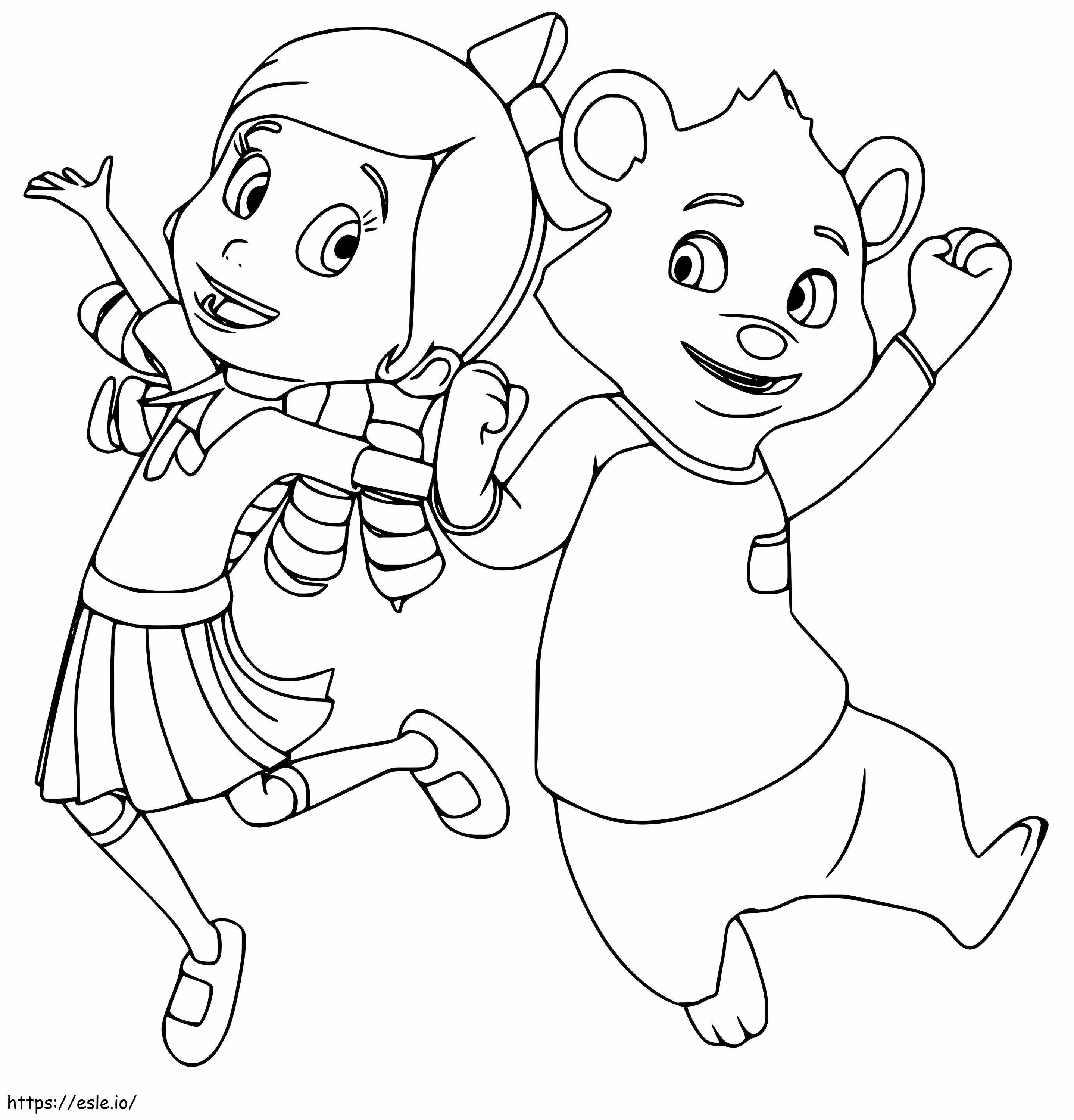 Goldie And Jack A Bear coloring page