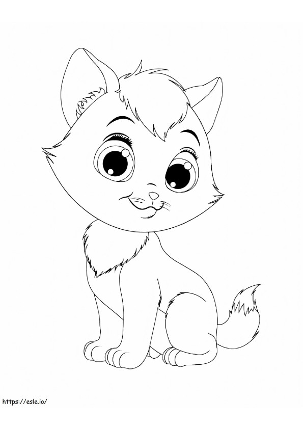 Kitten With Eyes coloring page