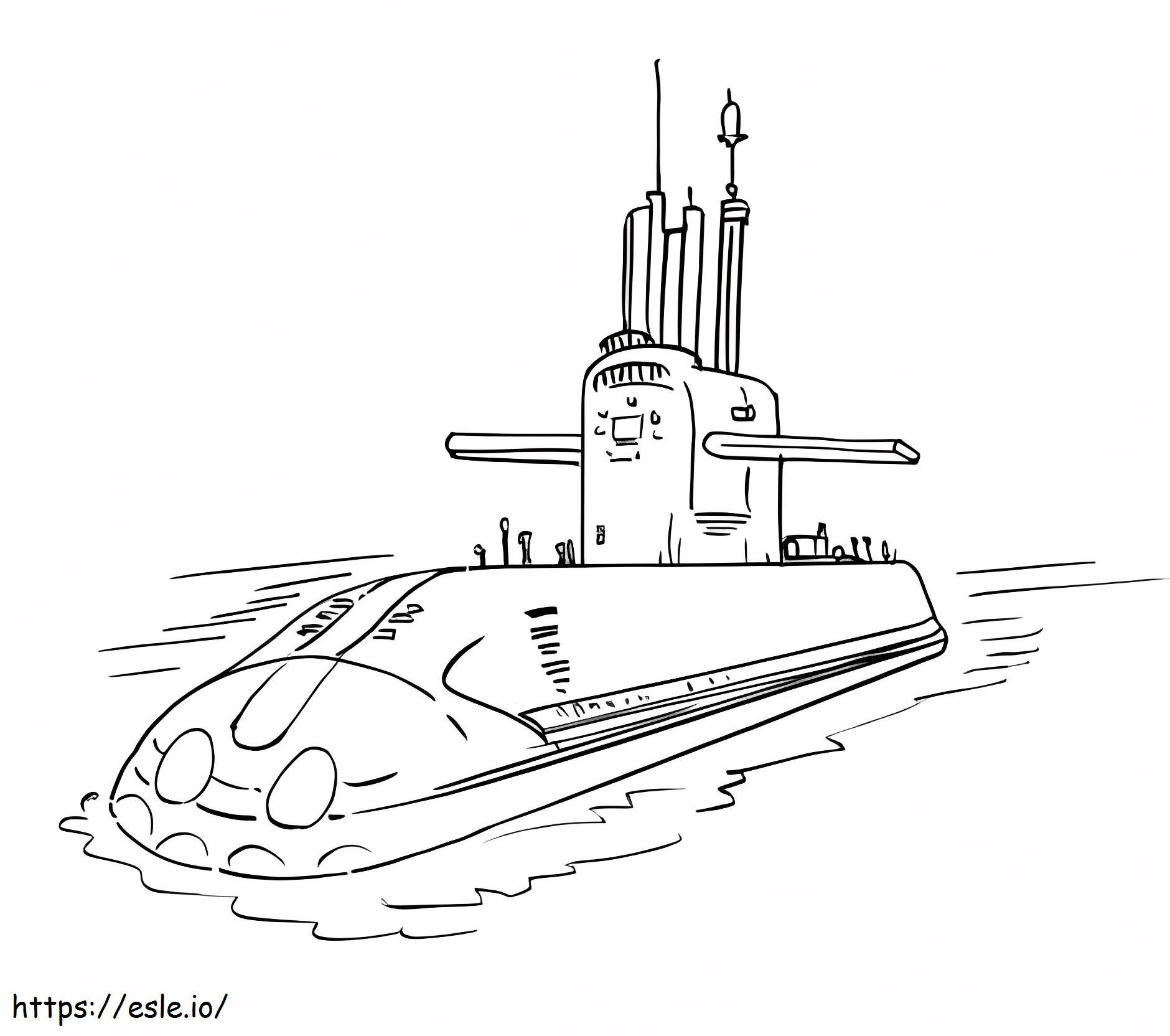 Sukellusvene 1 värityskuva