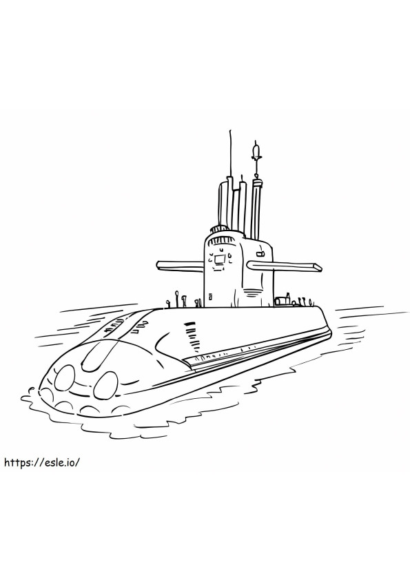 Sukellusvene 1 värityskuva