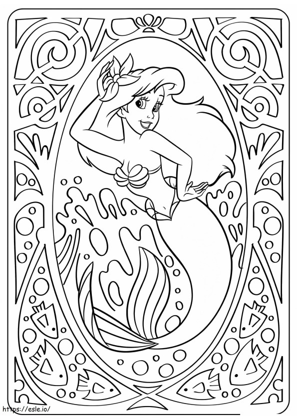 Coloriage La petite sirène Ariel est pour les adultes à imprimer dessin