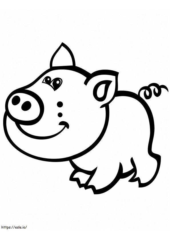 Coloriage  Cochon souriant A4 à imprimer dessin