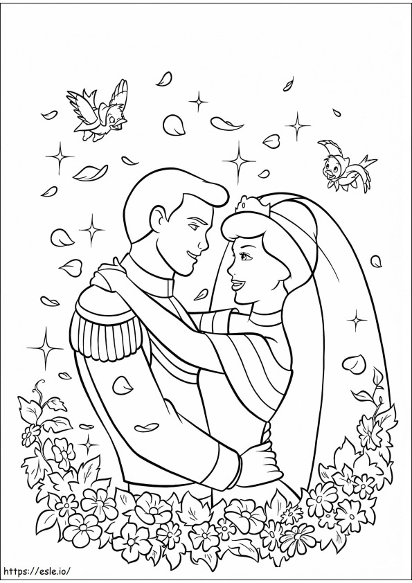 Cinderella Wedding coloring page