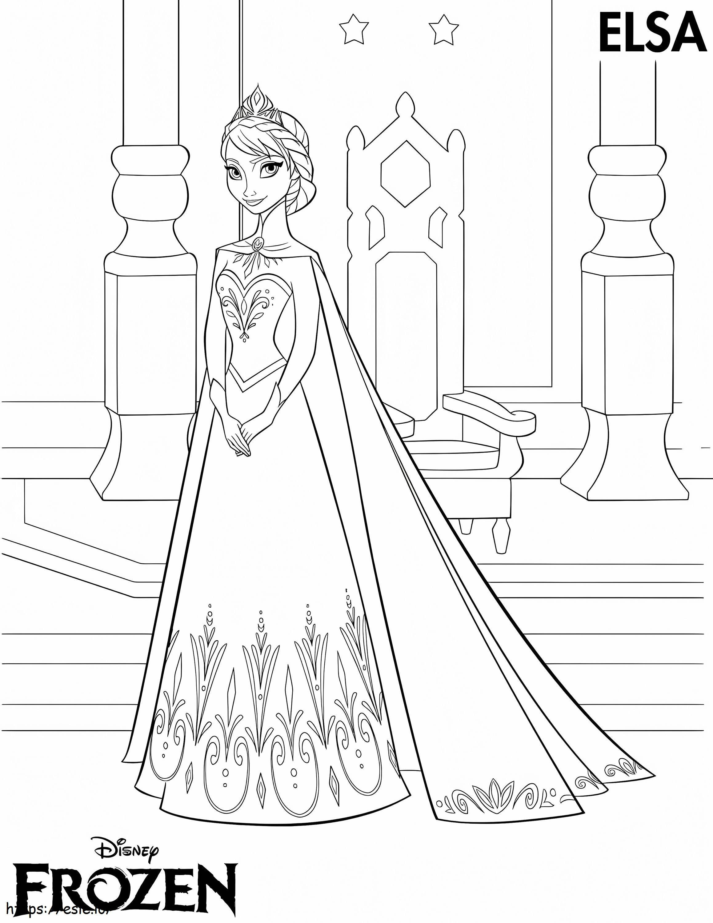 Elsa Coronation coloring page