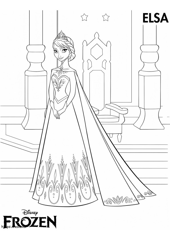 Elsa Coronation coloring page
