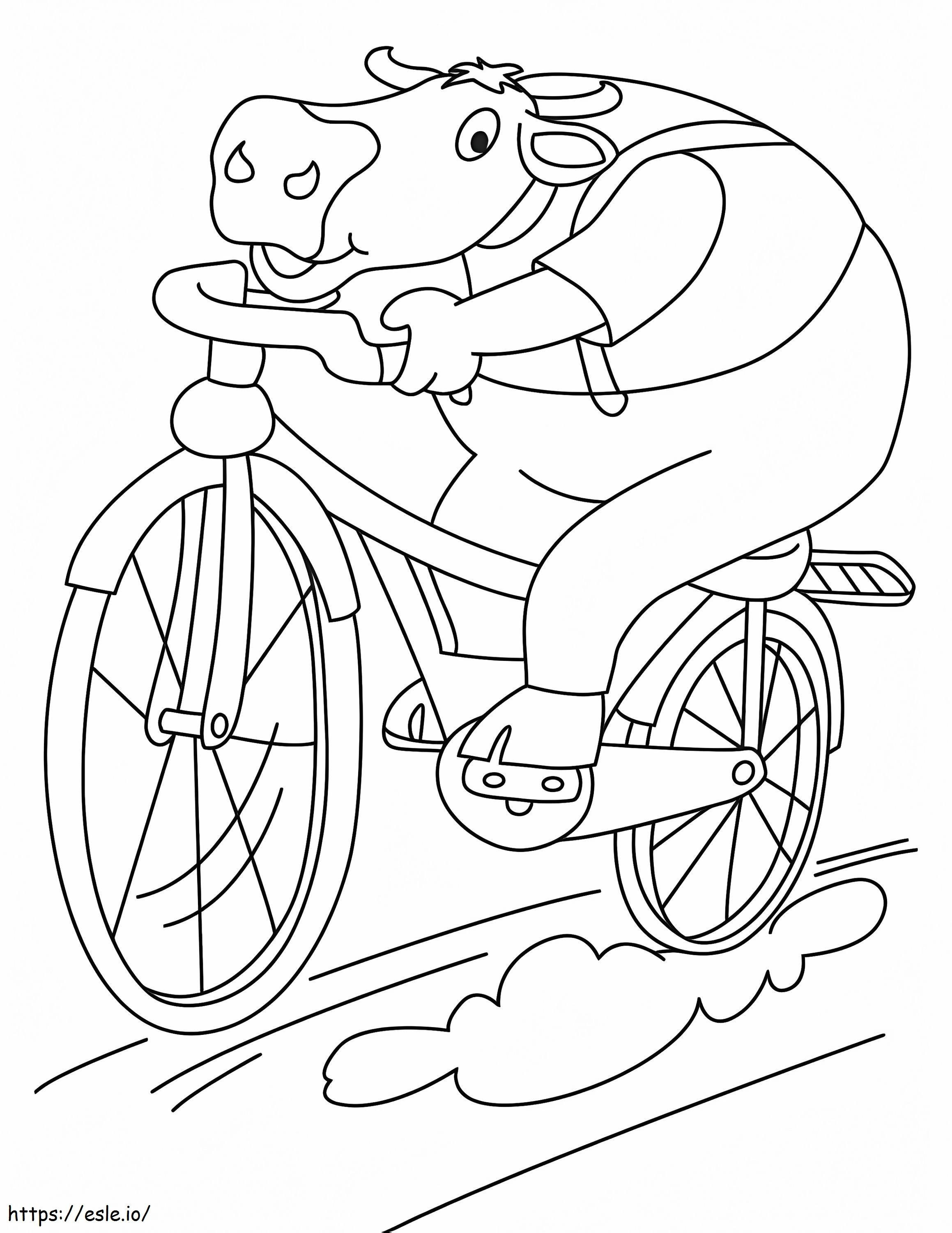 Bivol Pe Bicicletă de colorat