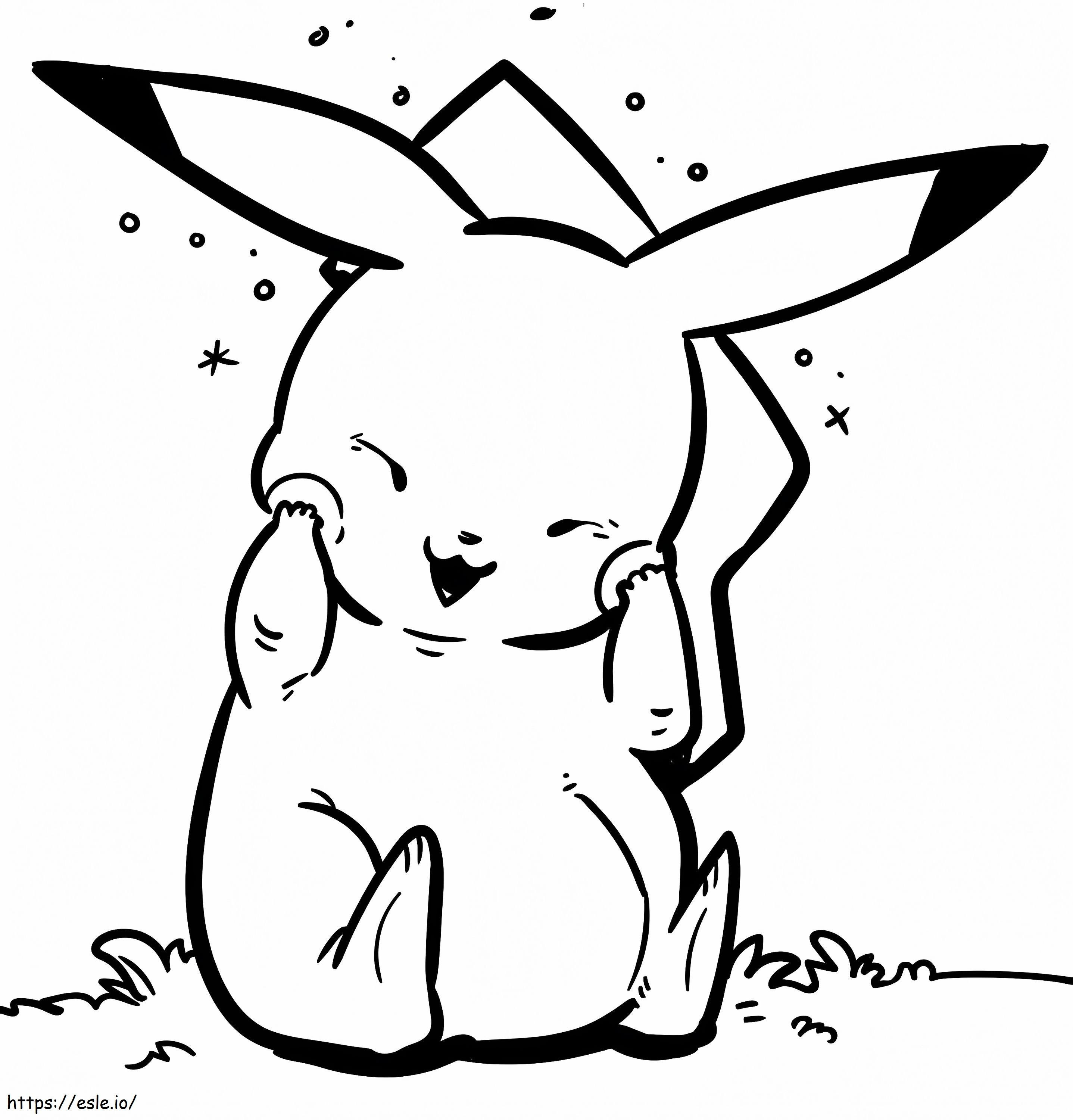 Pikachu Tímido para colorir
