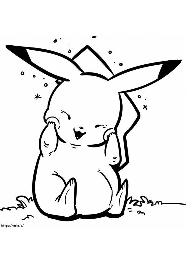 Coloriage Pikachu timide à imprimer dessin