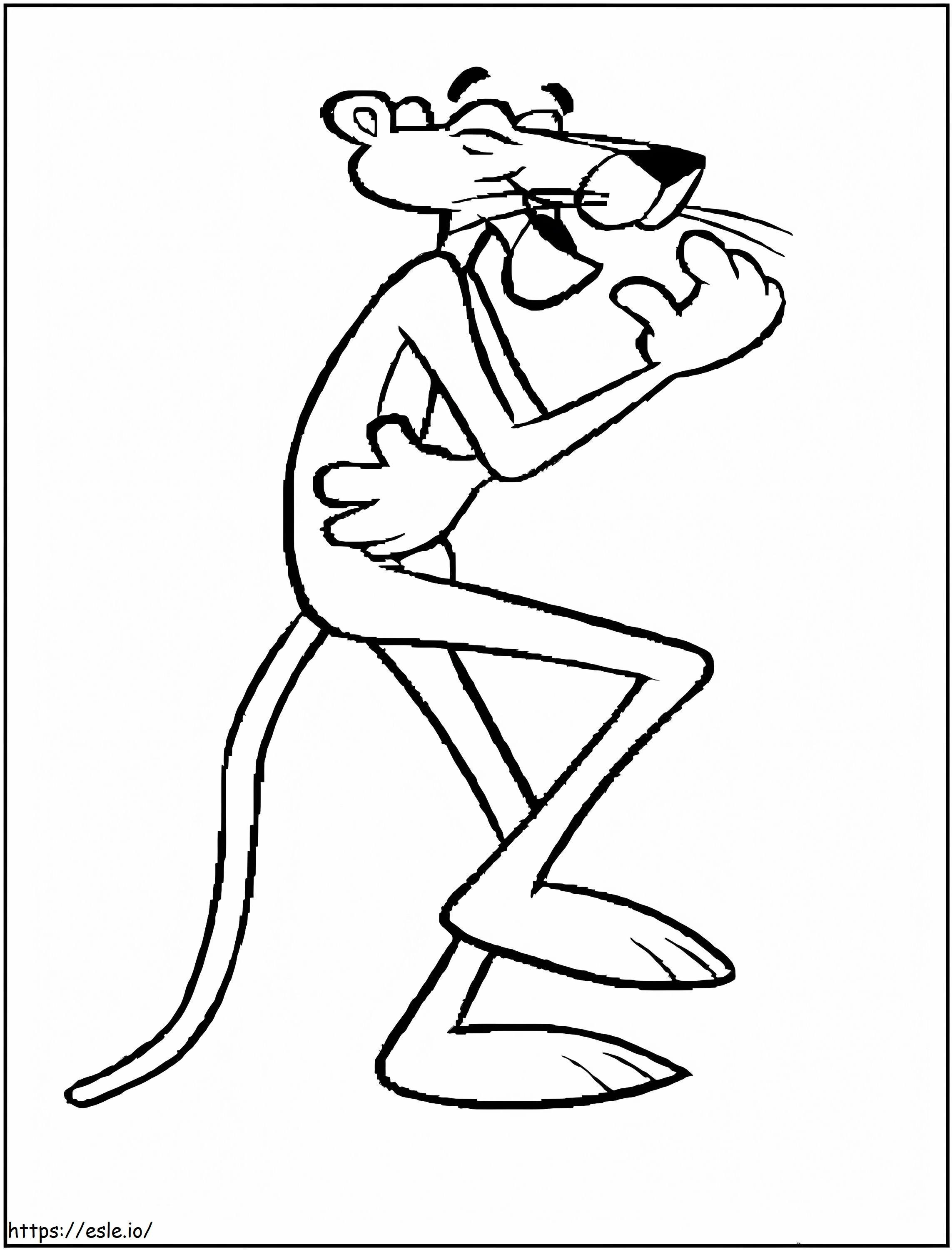 Laughing Pink Panther coloring page