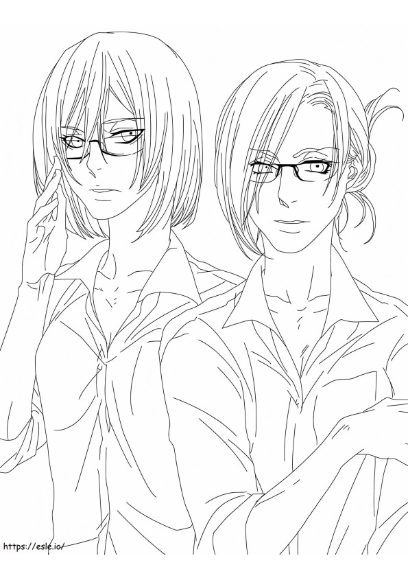 Annie e Mikasa para colorir