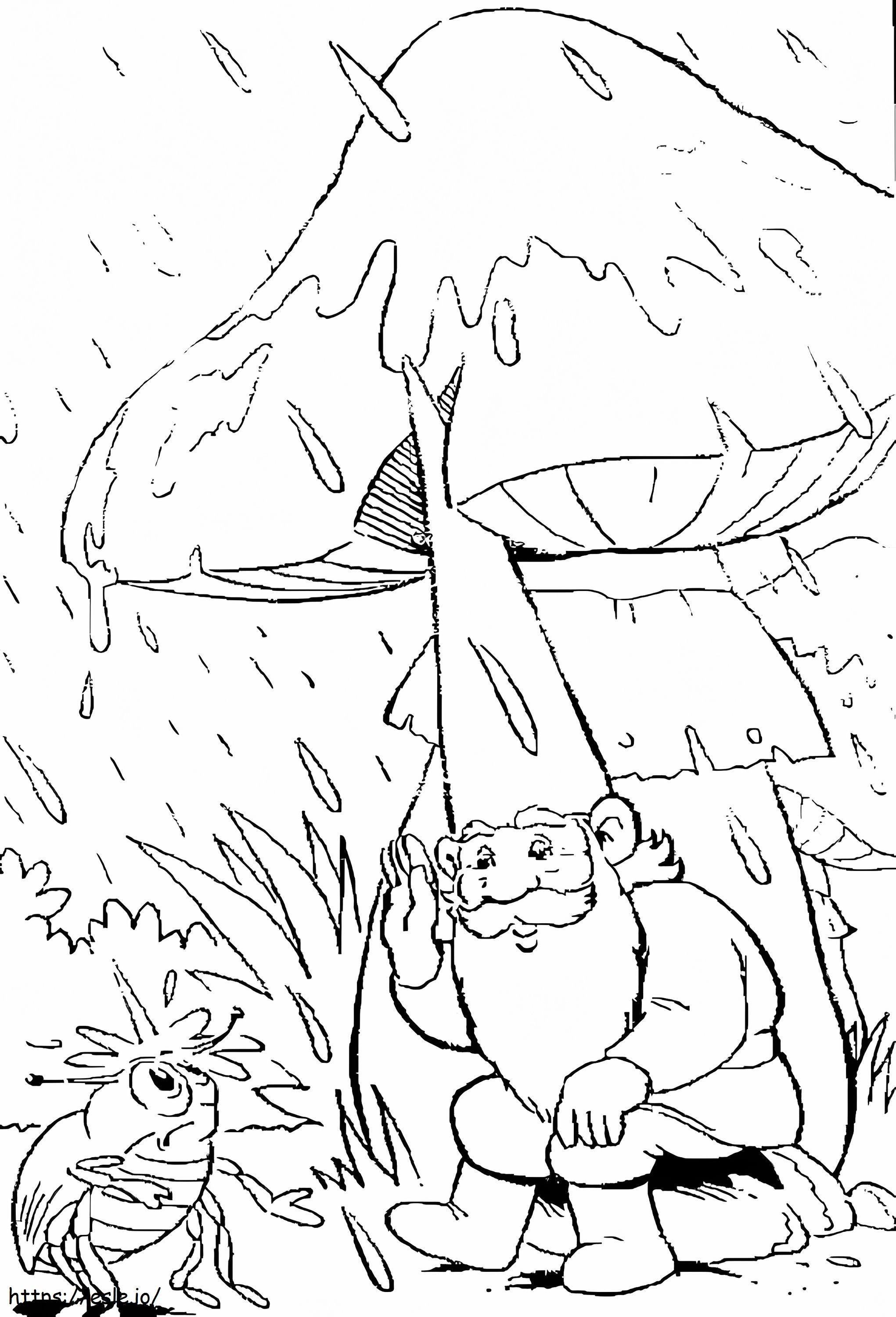 David The Gnome And The Rain coloring page