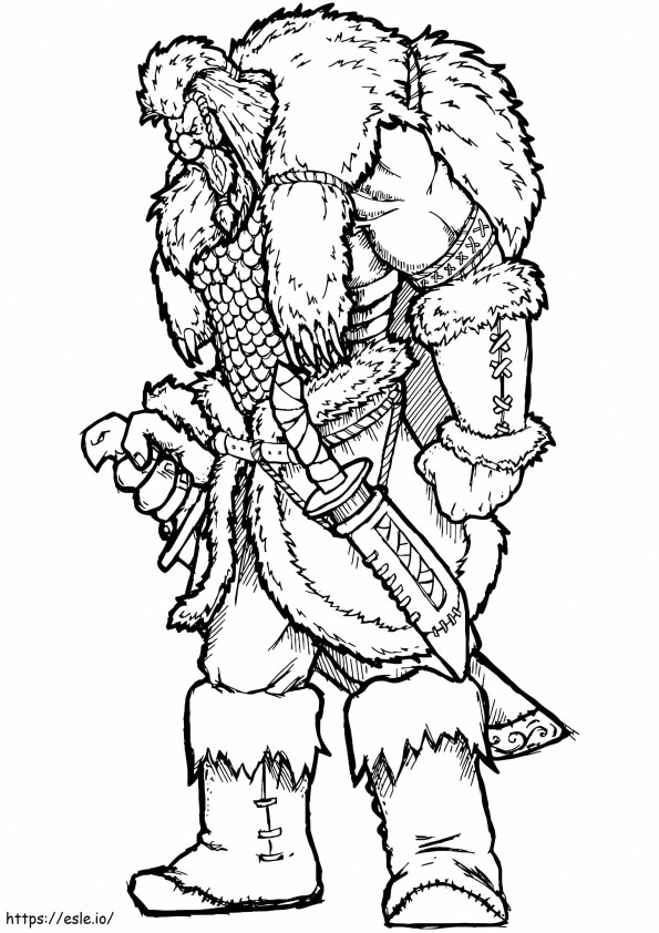 Viking Warrior 1 de colorat