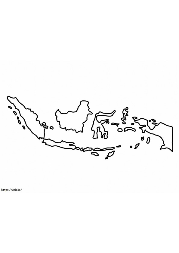 Mapa da Indonésia para colorir