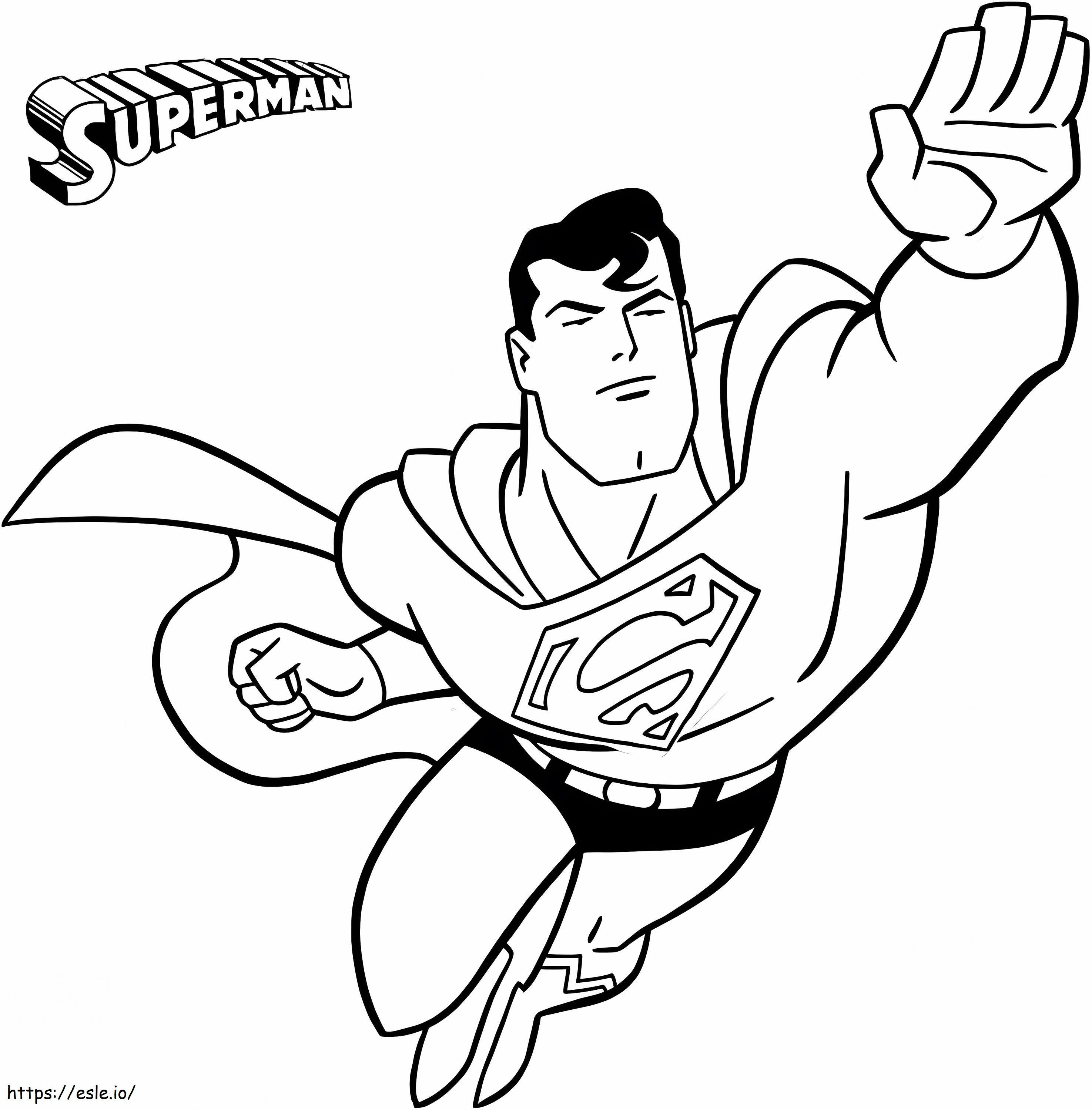 Superman Flying coloring page