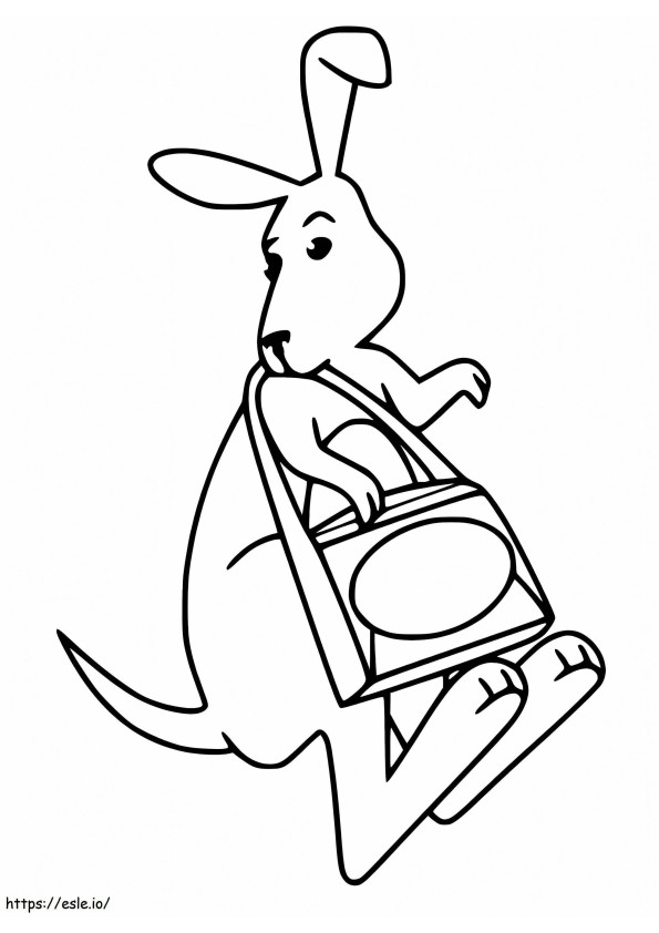 Cartoon Wallaby kleurplaat kleurplaat