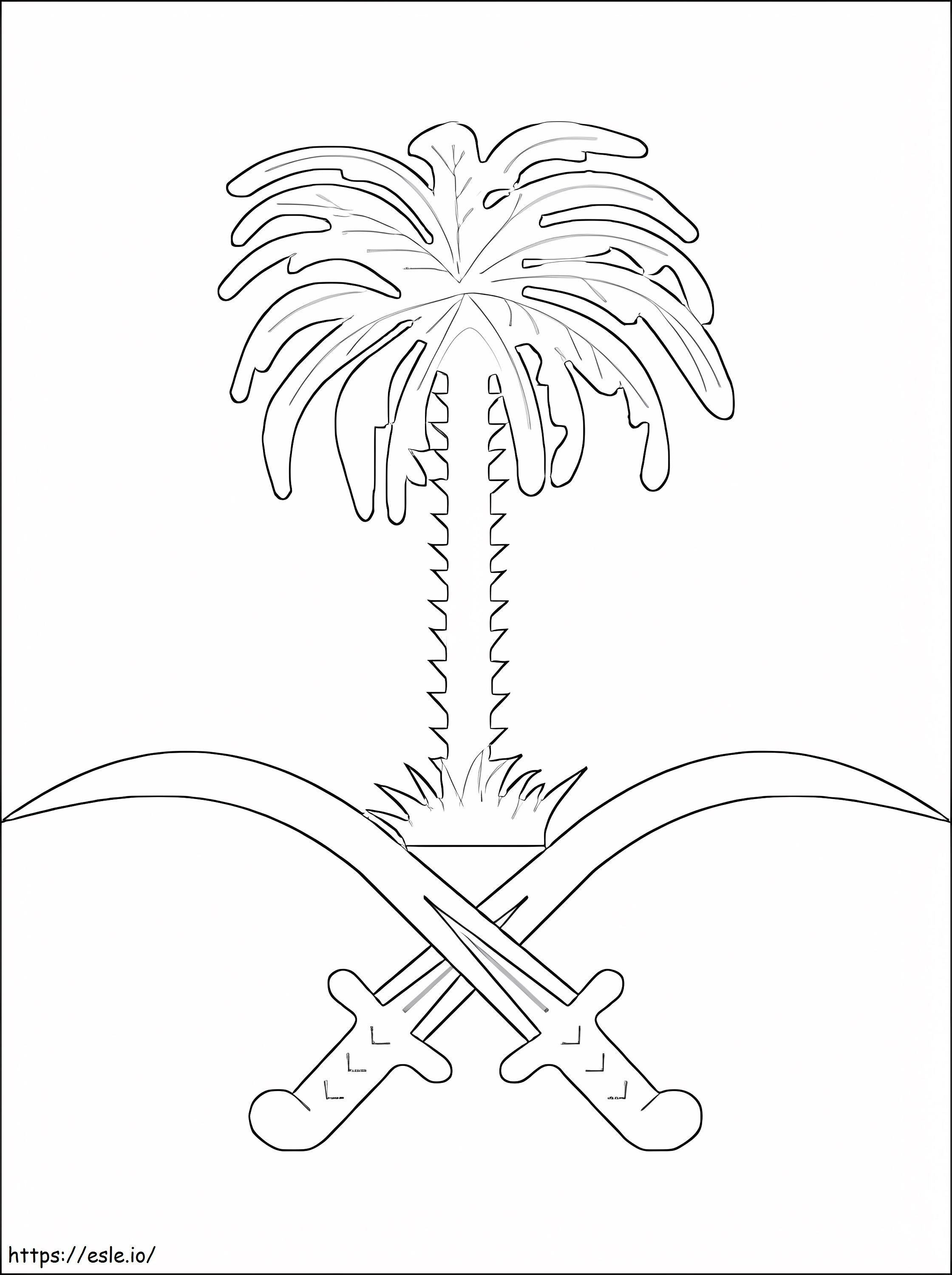 Escudo de Armas de Arabia Saudita para colorear