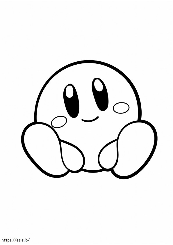 Sentado Kirby para colorir